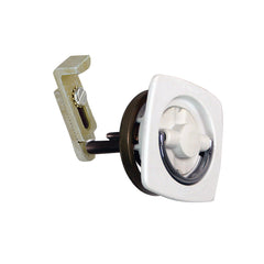 Perko 0932DP1WHT Flush-Mount Non-Locking Latch with Offset Cam Bar and Flexible Polymer Strike for 1-1/8" to 2" Hole - White