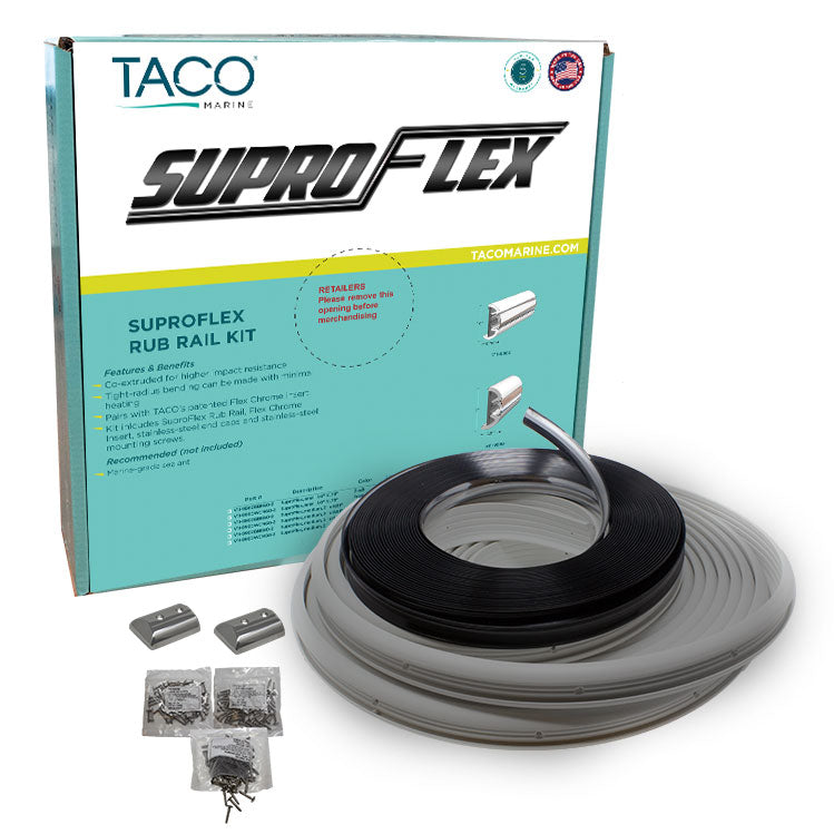 TACO Marine V11-9990GRD80-2 SuproFlex Rub Rail Kit - 80' x 2" x 29/32", Gray