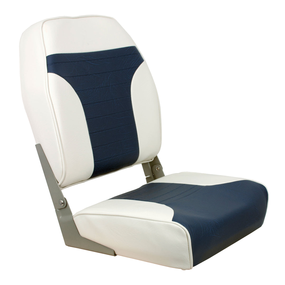 Springfield 1040667 High Back Folding Chair - White/Blue