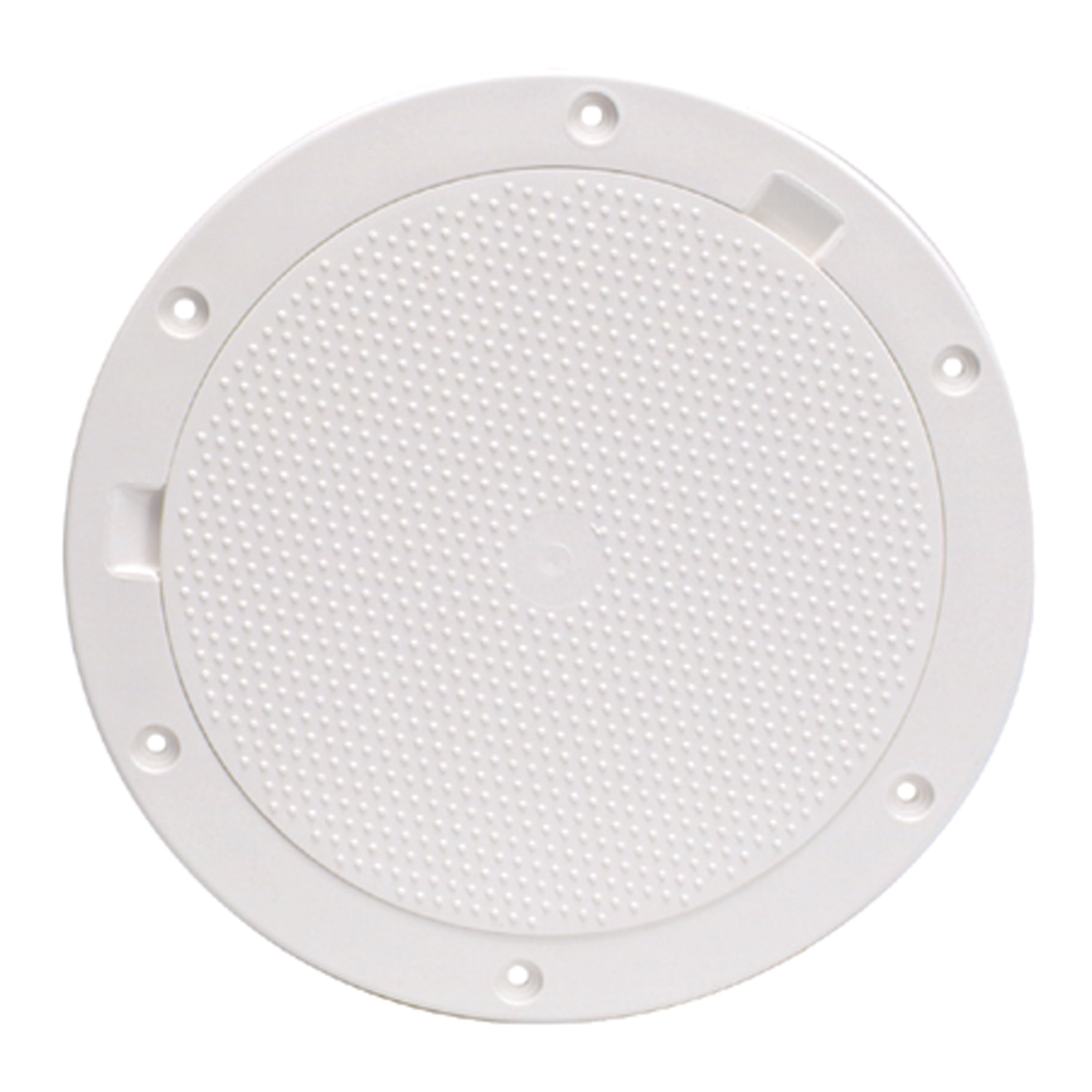 Beckson DP63-W Pry-Out Deck Plate - 6" with Pebble Center, White
