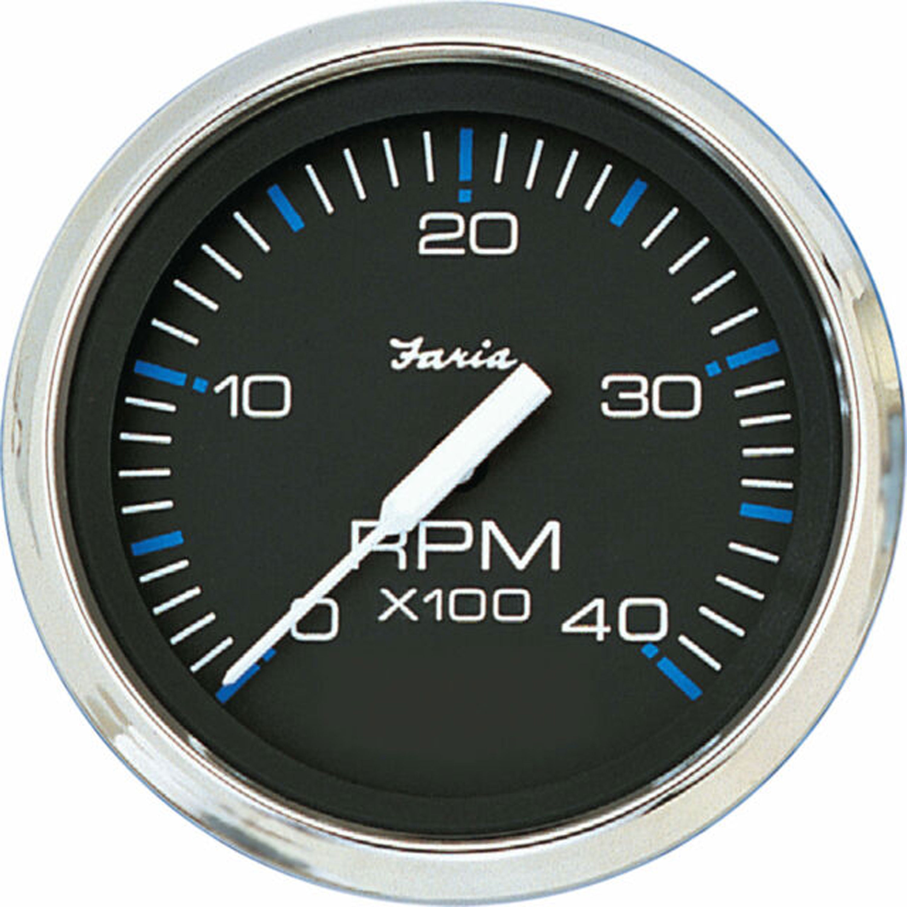 Faria 33742 Chesapeake Stainless Steel Tachometer (4000 RPM) Diesel - 4", Black