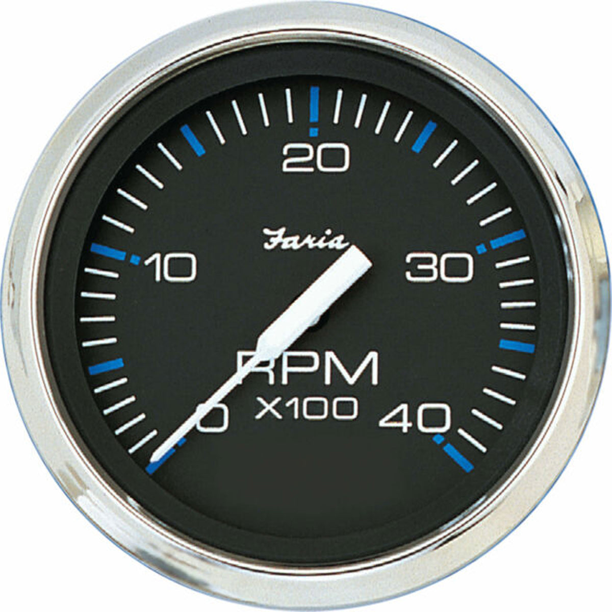 Faria 33742 Chesapeake Stainless Steel Tachometer (4000 RPM) Diesel - 4", Black