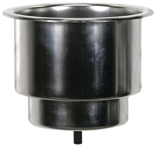Whitecap S-3511C Stainless Steel Flush Drink Holder - 3-7/8" Cutout, 2-1/4" to 3-1/8" Depth