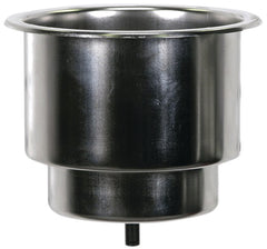 Whitecap S-3511C Stainless Steel Flush Drink Holder - 3-7/8" Cutout, 2-1/4" to 3-1/8" Depth