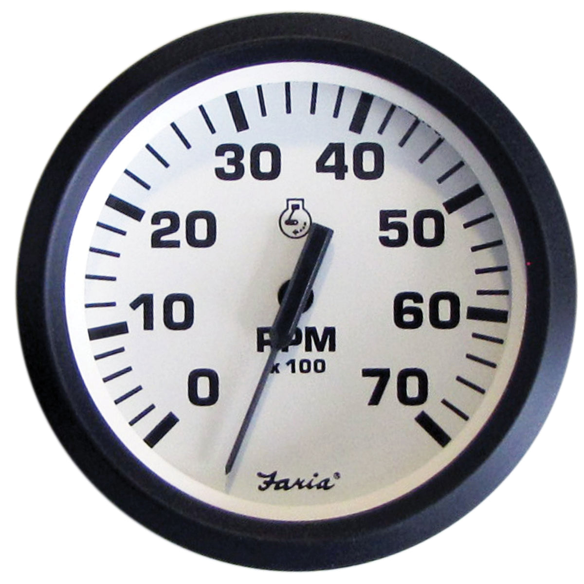 Faria 32905 Euro Tachometer 7 Gauge All Outboard - White, 4"