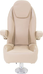Lippert Components 433096 Pontoon High Back Recliner Helm Seat 23 in. W x 26 in. H x 35.5 in. D - Champagne