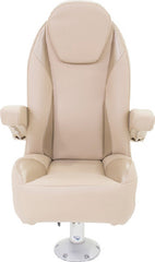Lippert Components 433096 Pontoon High Back Recliner Helm Seat 23 in. W x 26 in. H x 35.5 in. D - Champagne