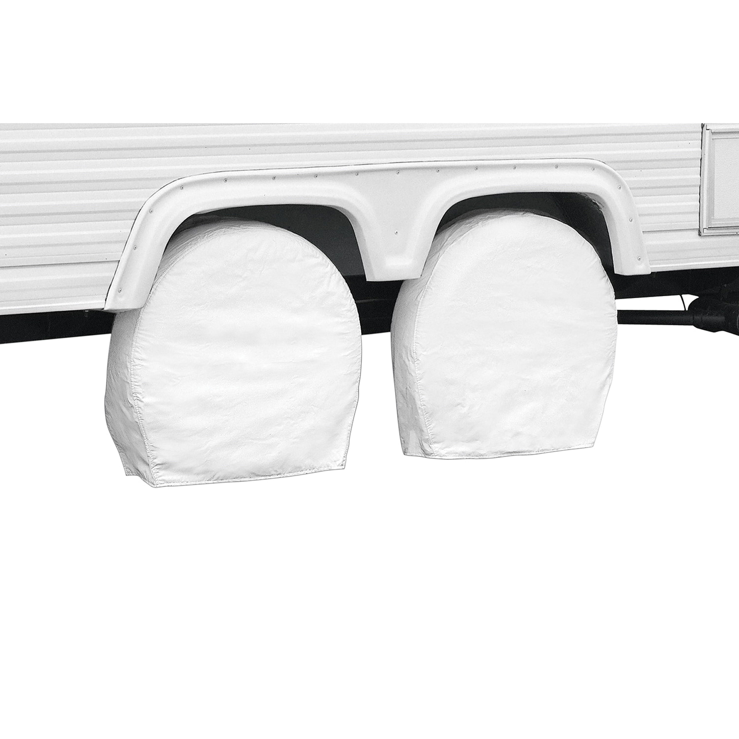 Classic Accessories 76220 Over Drive RV Wheel Cover - 18" to 21" Diameter x 6.75" Width, White