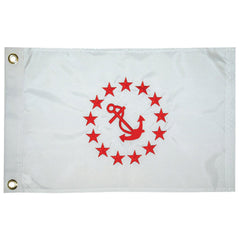 Taylor Made 93078 Nylon Officer Flag, 12" x 18" - Rear Commodore