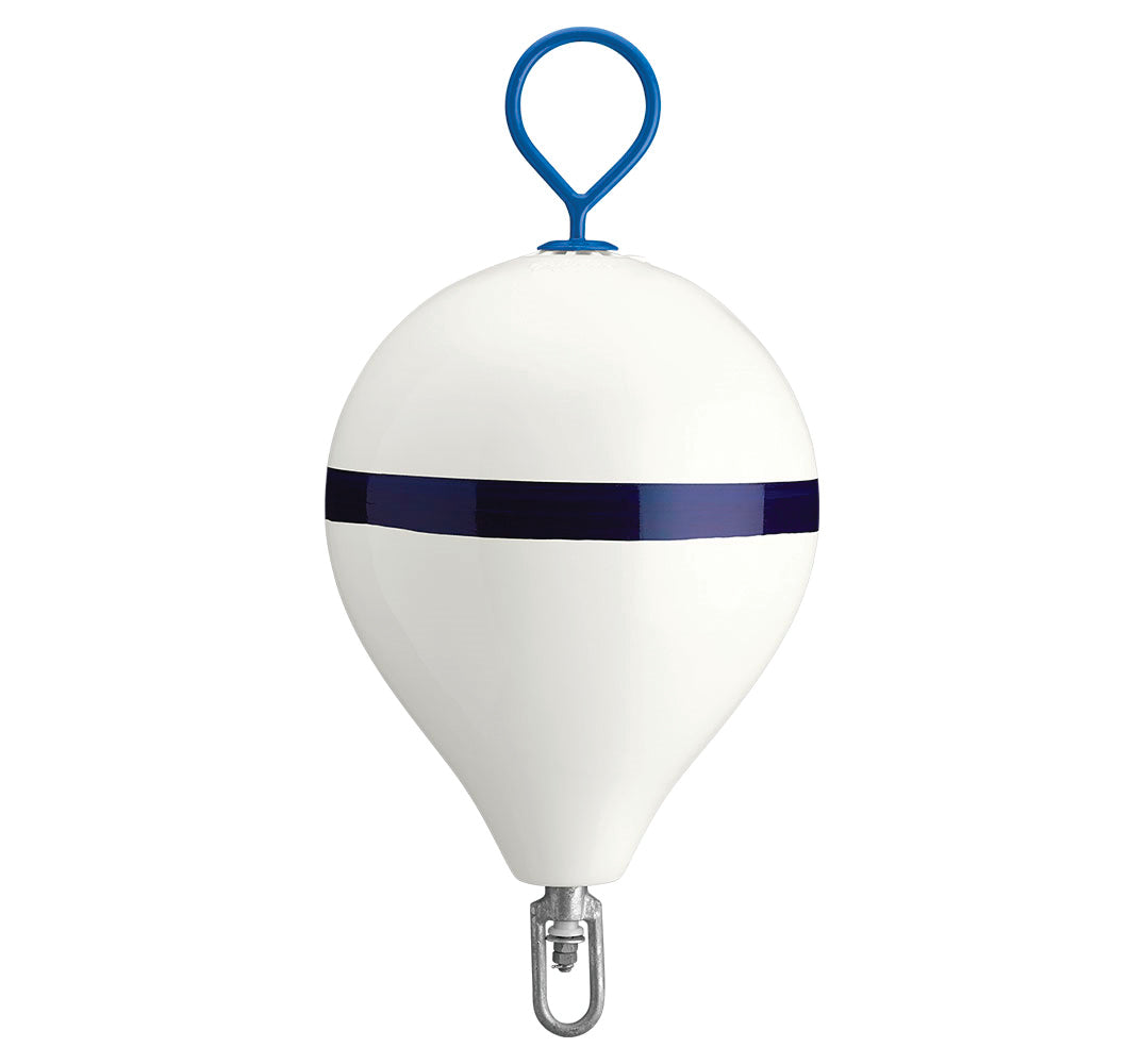 Polyform CM-3 WHT W/STR CM Series Mooring Buoy - 17" x 22", White with Galvanized Eye