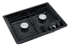 Dometic 9108717574 (50211) Drop-In Two-Burner 12V Cooktop with Wire Grate - Black, Electric