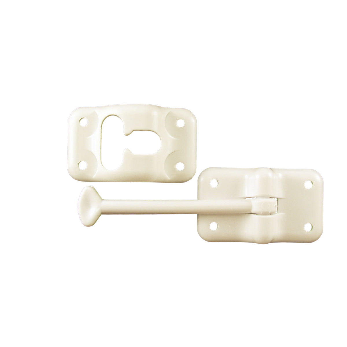 JR Products 10424 Plastic T-Style Door Holder - Colonial White, 3-1/2"