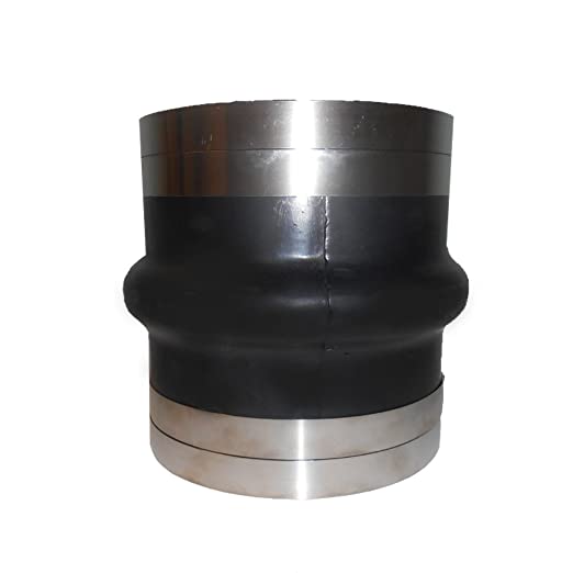 Trident Marine THH-5-S/S Black EPDM Wet Exhaust Hump Hose Bellow with 4 SS T-Bolt Clamps - 5" ID, 250° Hi Temp