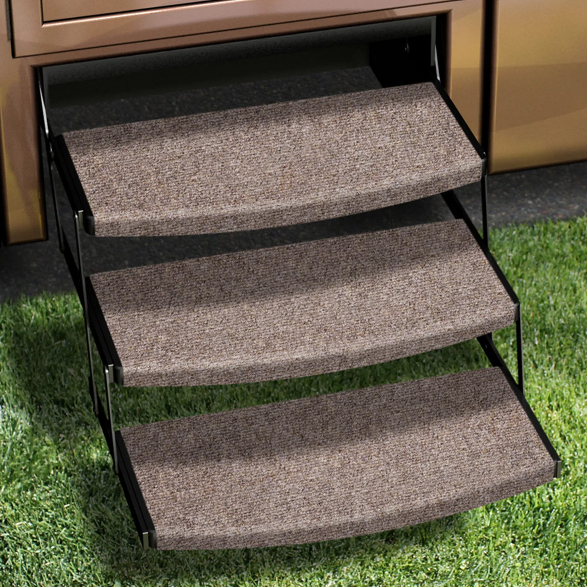 Prest-O-Fit 2-4135 Outrigger Universal RV Step Rug - 22" Wide, Chocolate Brown, 3-Piece Set
