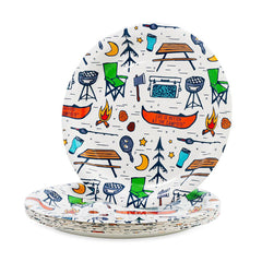 Camco 53376 9" Paper Plates - Campsite Pattern, 25-Count