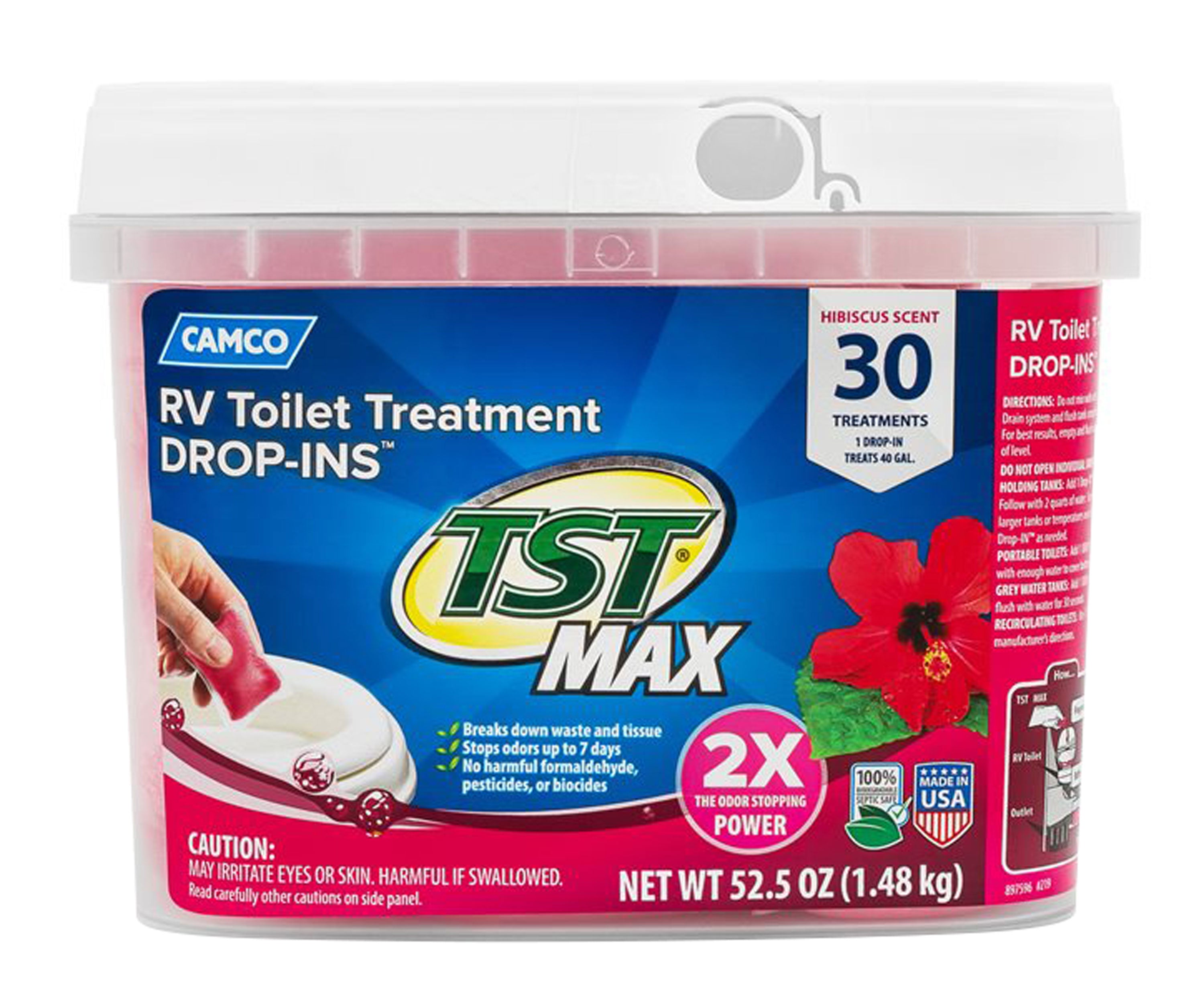 Camco 41604 TST MAX Hibiscus Breeze RV Toilet Drop-ins - 30/Bucket