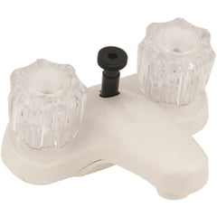 Empire Brass U-YJW73W RV Non-Metallic Bathroom Faucet with Diverter and Smoked Crystal Handles 4" - White