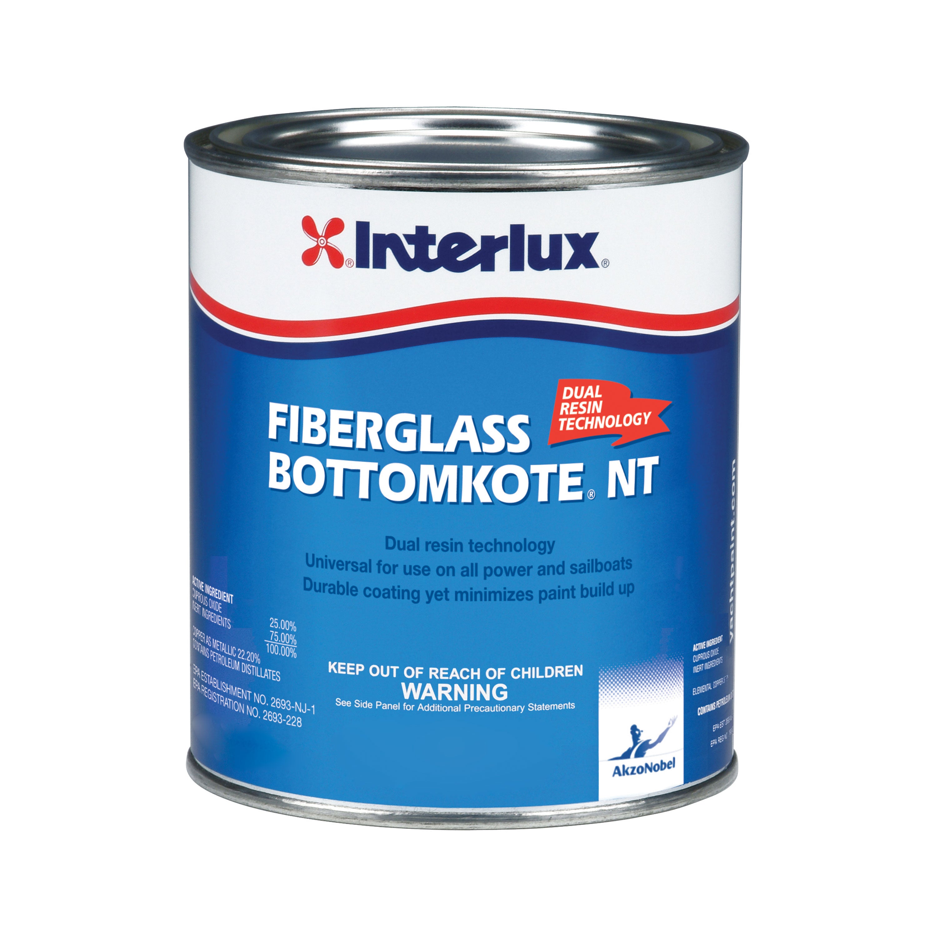 Interlux YBB379/QT Fiberglass Bottomkote NT Antifouling Paint - Black, Quart