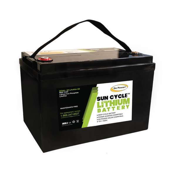 Go Power! 82738 GP-LIFEPO4-100 Lithium Iron Phosphate Solar Battery - 100Ah