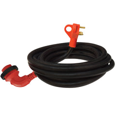 Valterra A10-3025ED90 Mighty Cord 90Â° LED Detachable 30 Amp Power Cord w/Handle - 25', Red