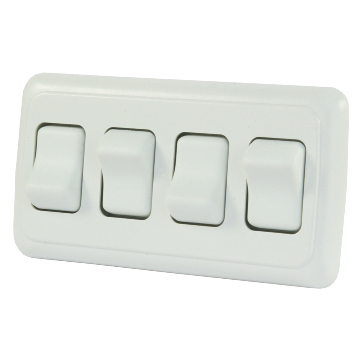 JR Products 12331 On/Off Switch with Bezel - Quad Switch, White
