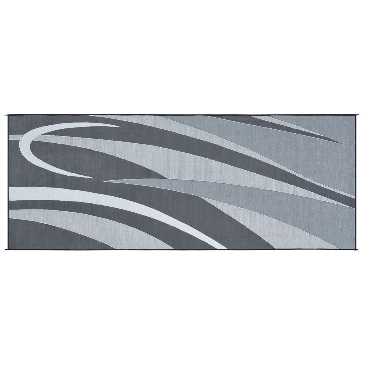 Ming's Mark GC1 Stylish Camping Reversible Graphic Patio Mat - 8' x 20', Black/Silver