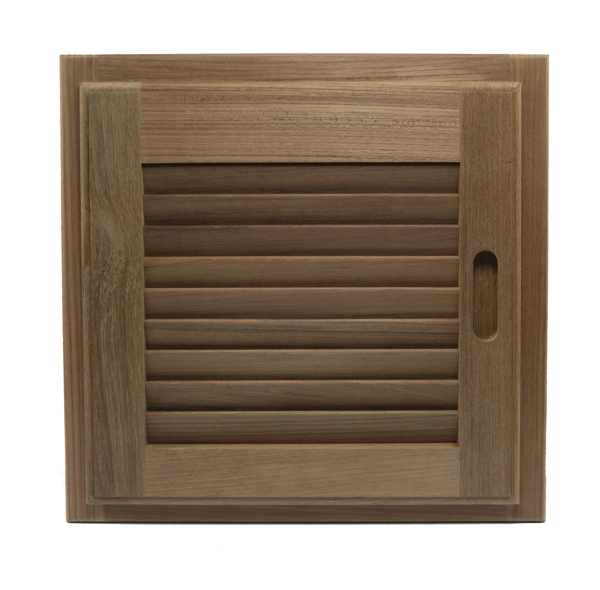 Whitecap 60722 Teak Louvered Door and Frame - 15" x 15", Right Hand Opening