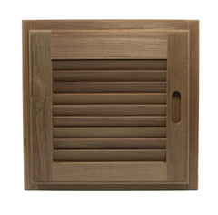 Whitecap 60722 Teak Louvered Door and Frame - 15" x 15", Right Hand Opening