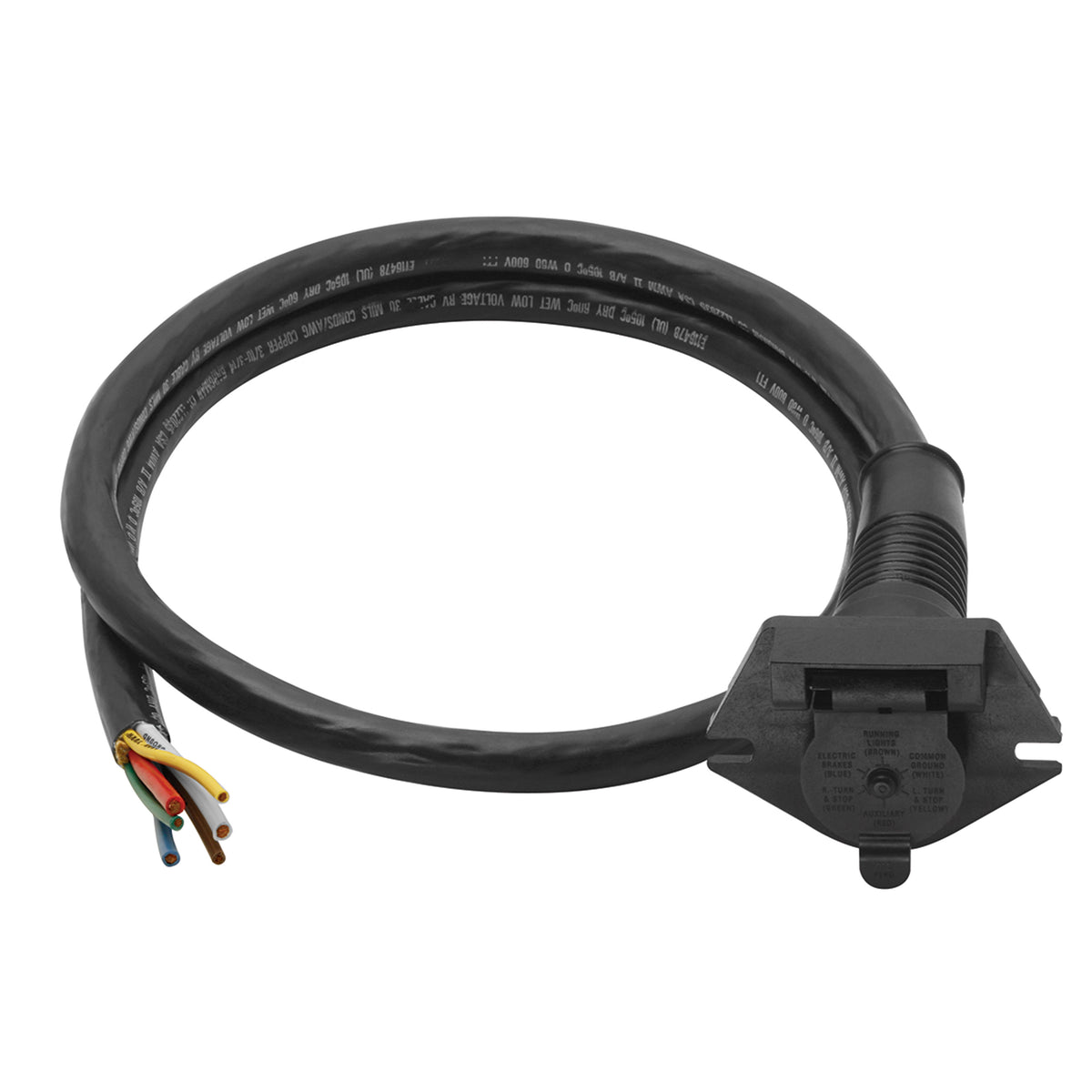 Bargman 50-86-007 6-Way Super Sealed Car End with 7' Cable