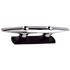 Perko 1326DP2CHR Chrome-Plated Open Base Cleat with Black Polymer Base - 6-1/4" Length with 3-5/8" x 7/8" Base