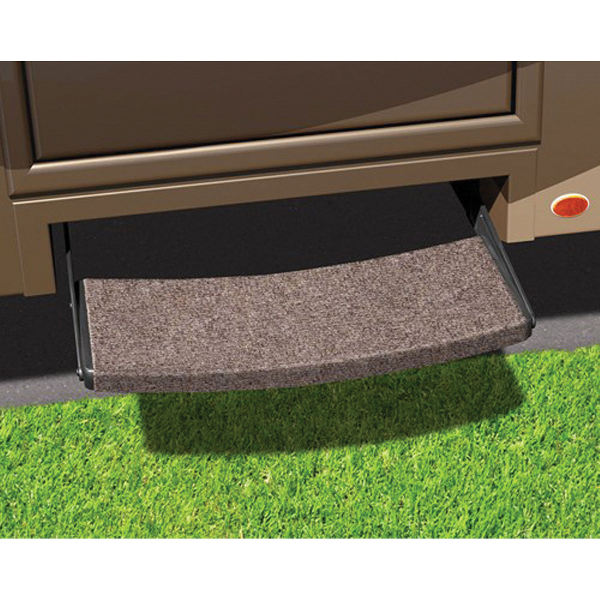 PREST-O-FIT 2-0393 Outrigger Universal RV Step Rug - 22", Castle Gray