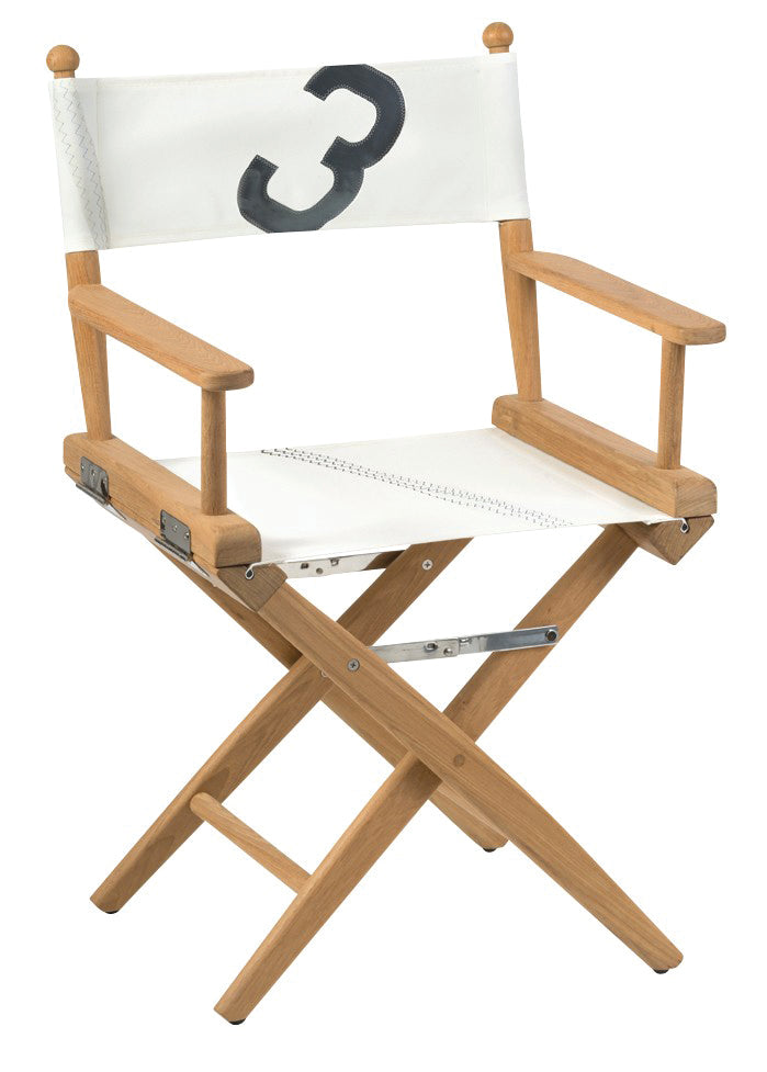 Whitecap 61044 Teak Director's Chair with Sail Cloth Seating - 18"