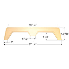 Icon 00389 Tandem Axle Fender Skirt FS310A - Colonial White