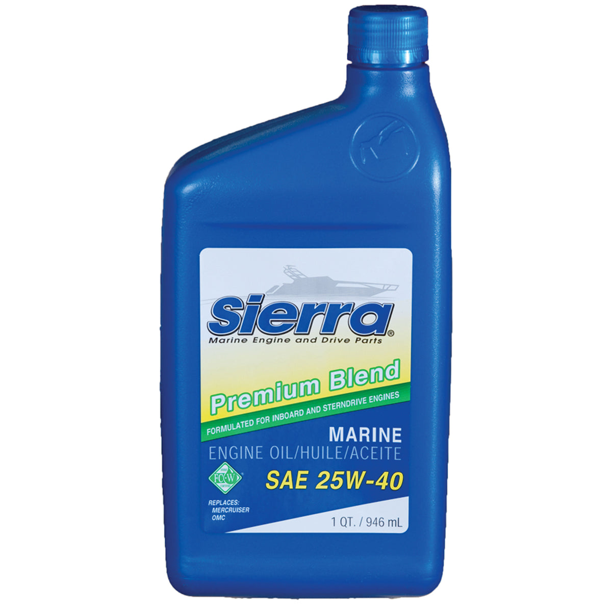 Sierra 18-9400-2 25W-40 FC-W 4-Stroke Marine Stern Drive Engine Oil - Quart