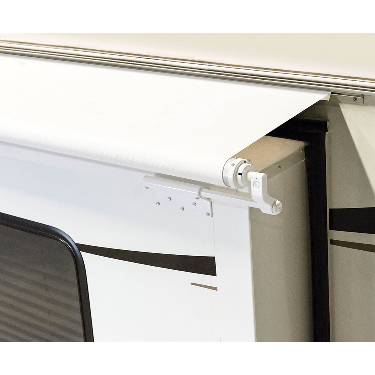 Lippert V000163288 Solera White Awning Slider with White Weatherguard - 96"