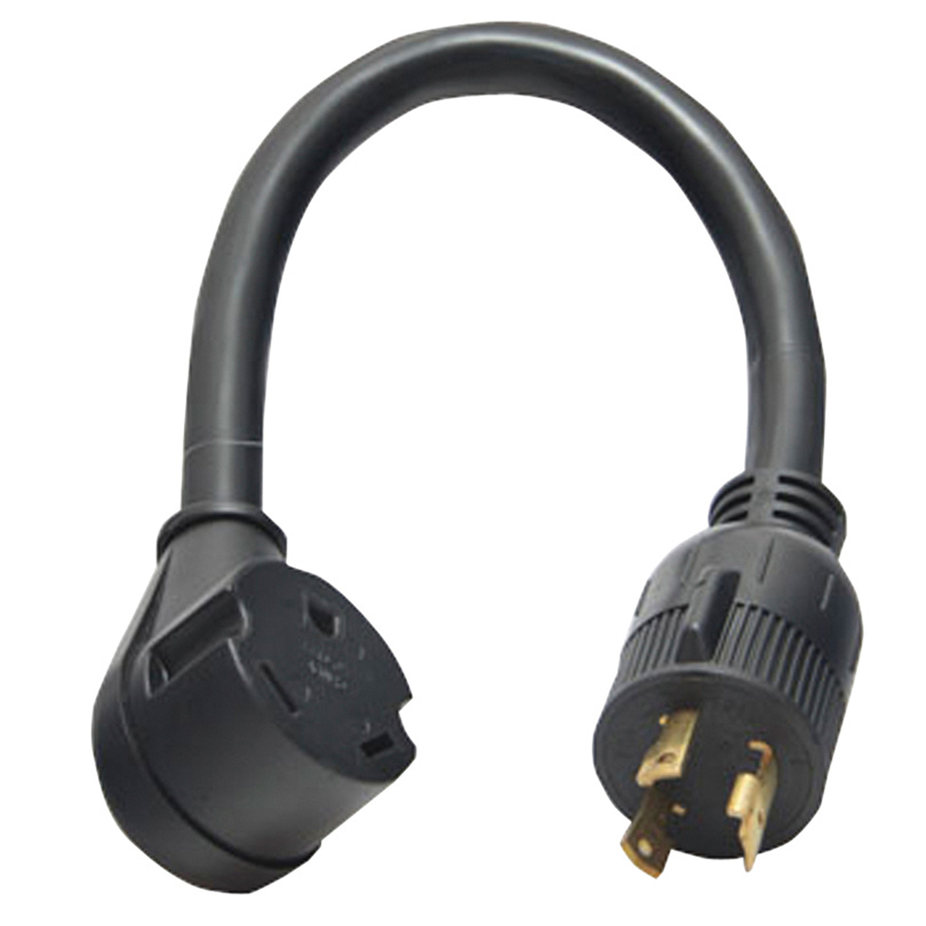 Valterra A10-G30330VP Mighty Cord 12" Generator Adapter Cord - 3-Prong, 30AM to 30AF