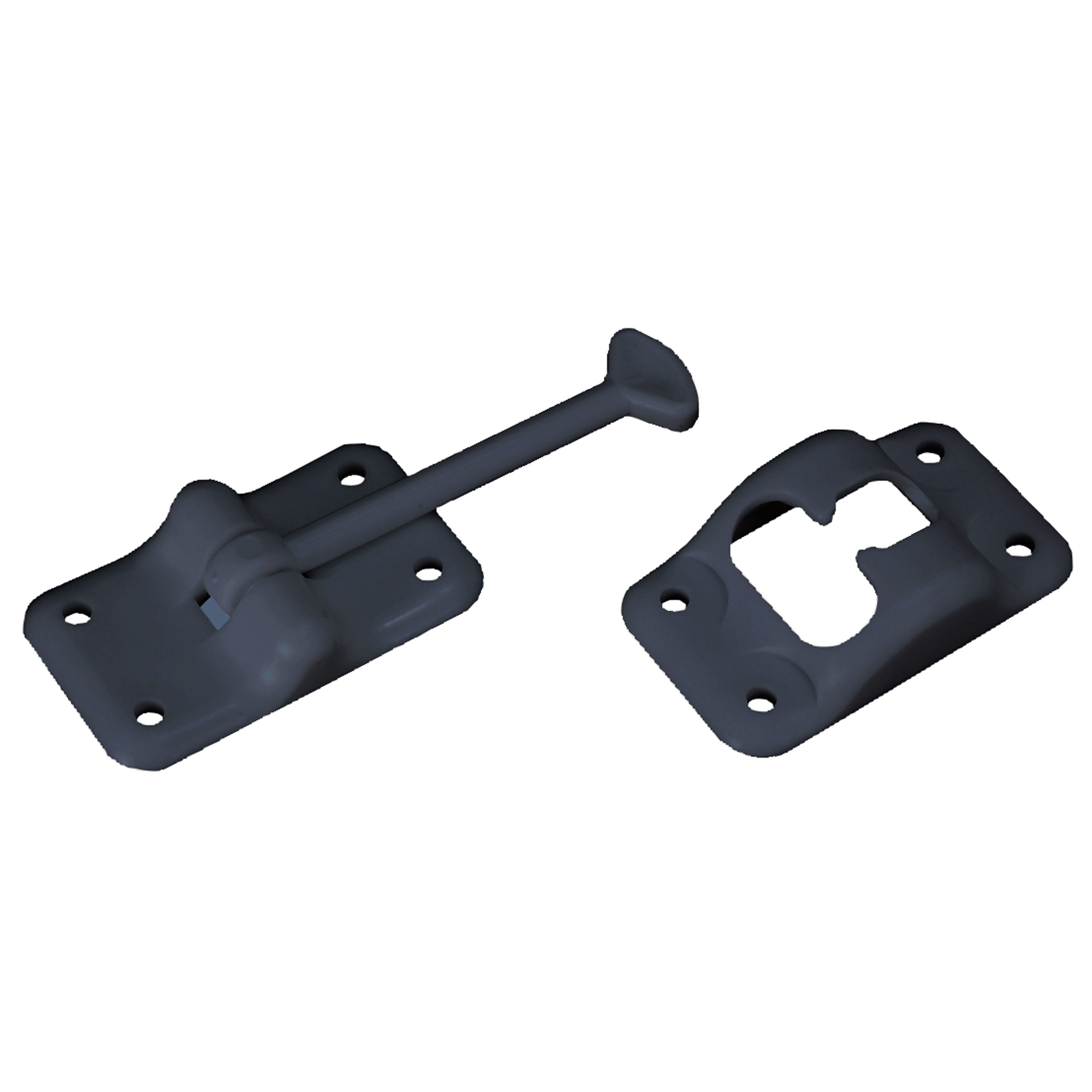 RV Designer E232 Plastic T-Style Entry Door Holder - Black, 3-1/2"