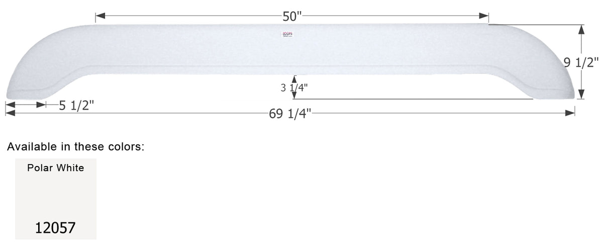 Icon 12057 Tandem Axle Fender Skirt FS2057 for Extreme RV - Polar White