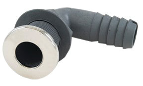 Whitecap S-3811C Stainless Steel / Nylon Thru-Hull with Barb - 1-1/4" Hose Size, 90Â°