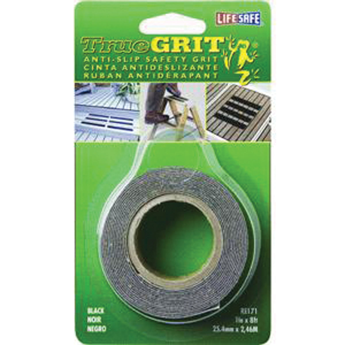 Life Safe RE171 Anti-Slip Safety Grip Tape - 1" x 8', Black