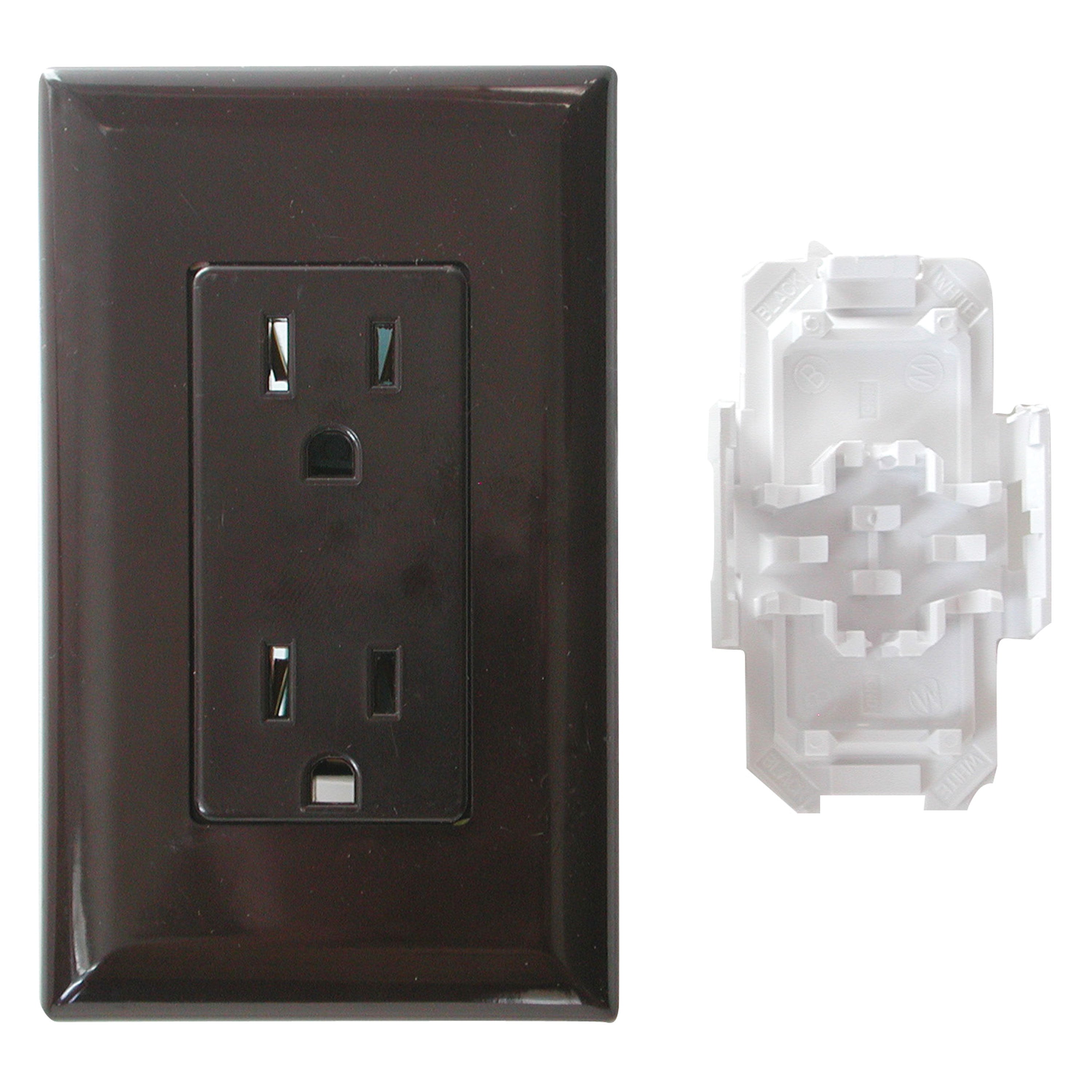 Diamond Group by Valterra DG15BRVP Decor Receptacle with Cover - 15A, 125V, Brown