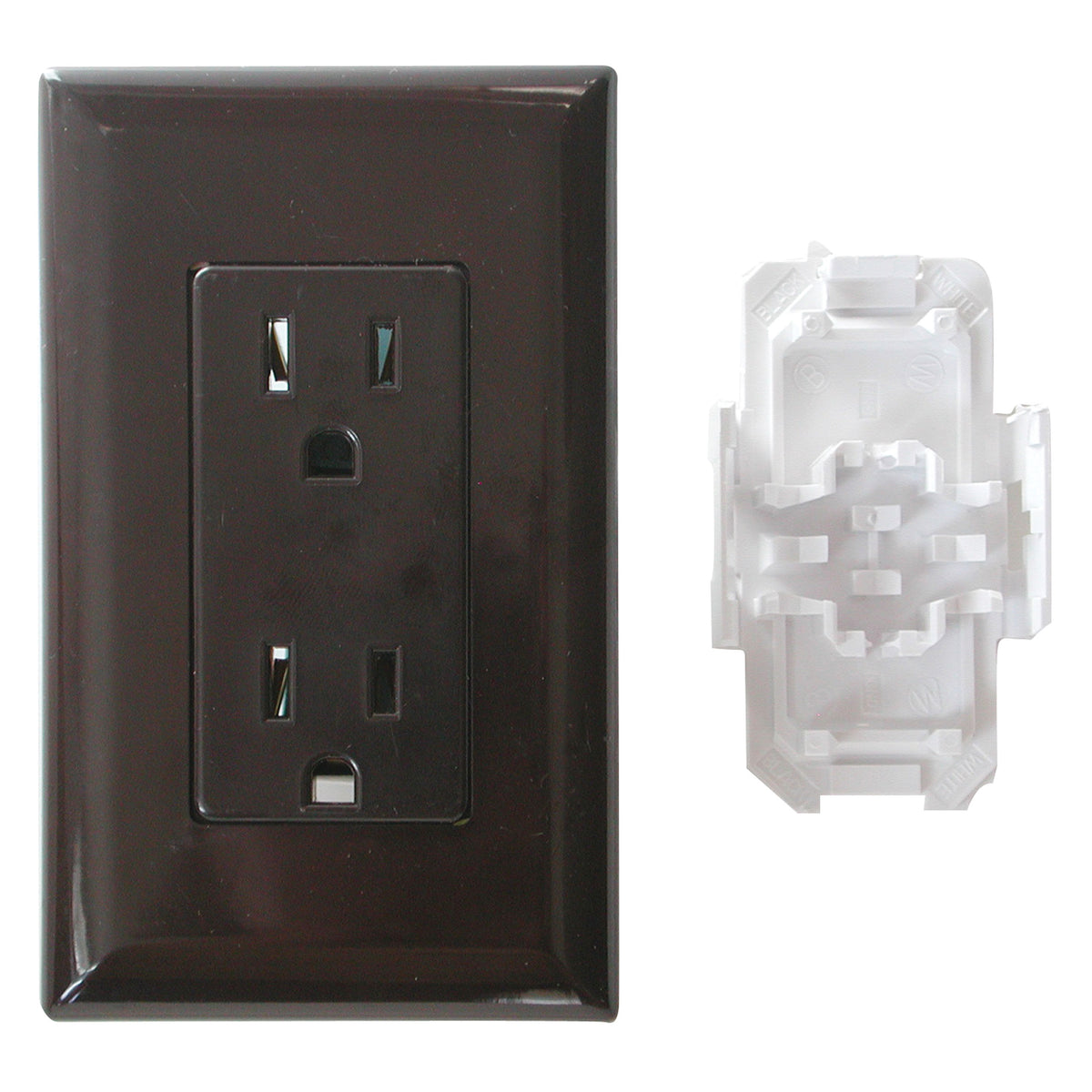 Diamond Group by Valterra DG15BRVP Decor Receptacle with Cover - 15A, 125V, Brown