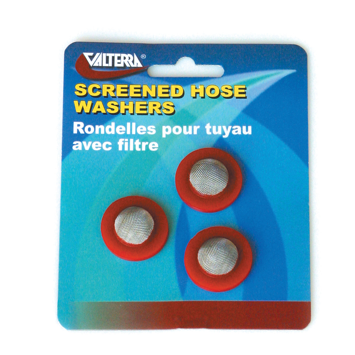 Valterra W1526VP Screened Hose Washers - Red, Pack of 3