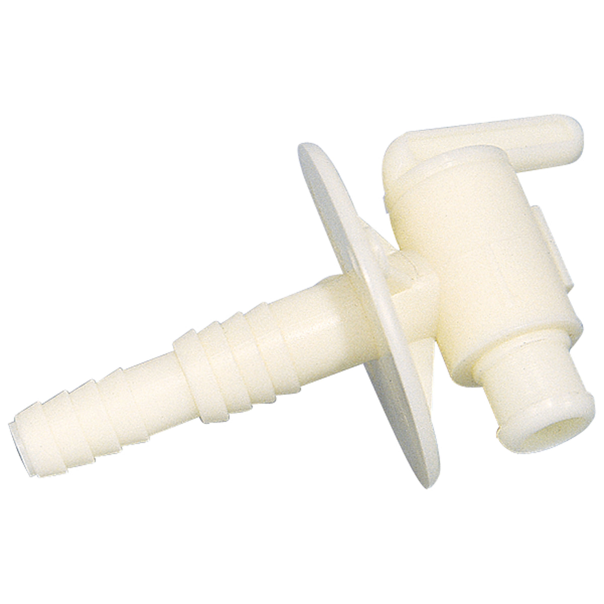 Camco 22223 Dual-Size Drain Valve with Flange - 3/8" or 1/2" Barb