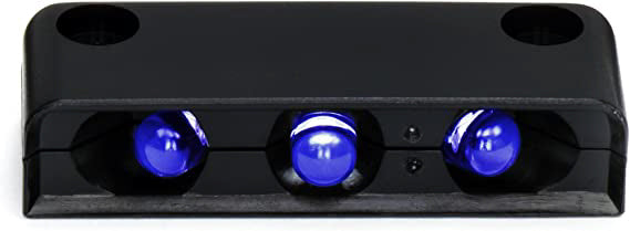 Innovative Lighting 003-2000-7 Surface-Mount 3 LED Step Light - Blue LED with Black Case