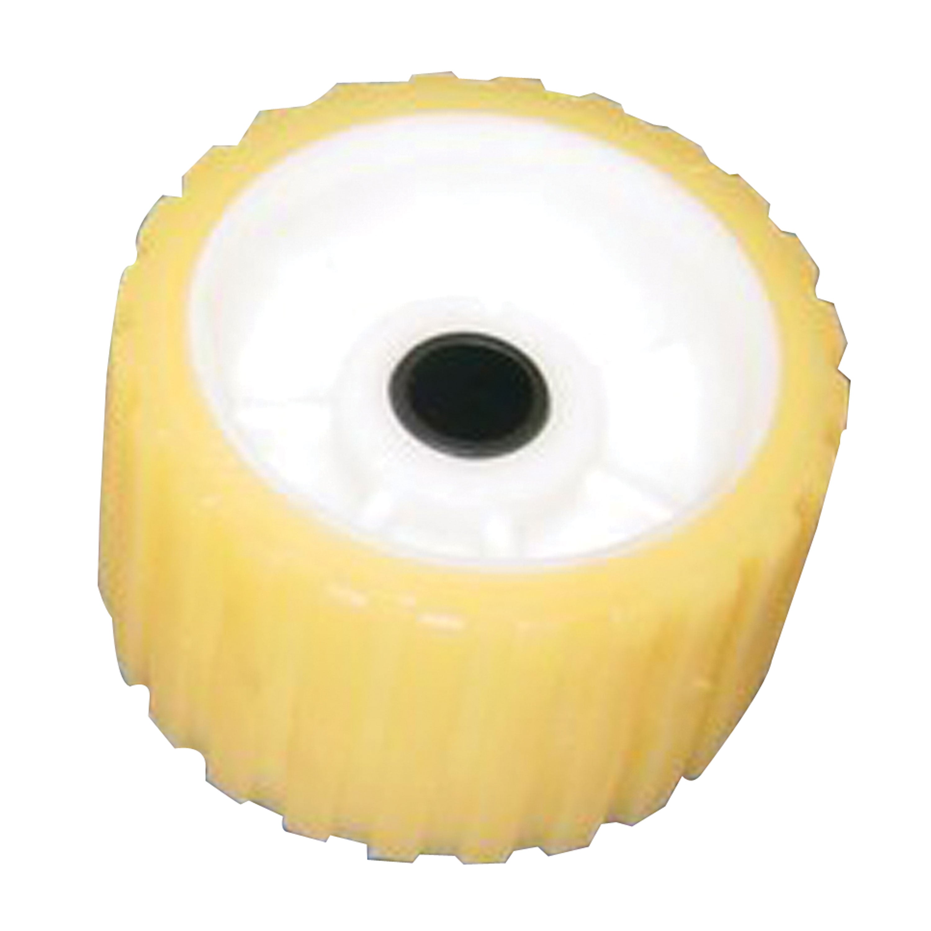 C.H. Yates 500YW-6P Yellow Plastic Ribbed Roller - 5 in. x 0.75 in.