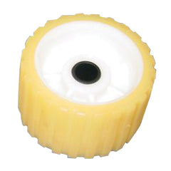 C.H. Yates 500YW-6P Yellow Plastic Ribbed Roller - 5 in. x 0.75 in.