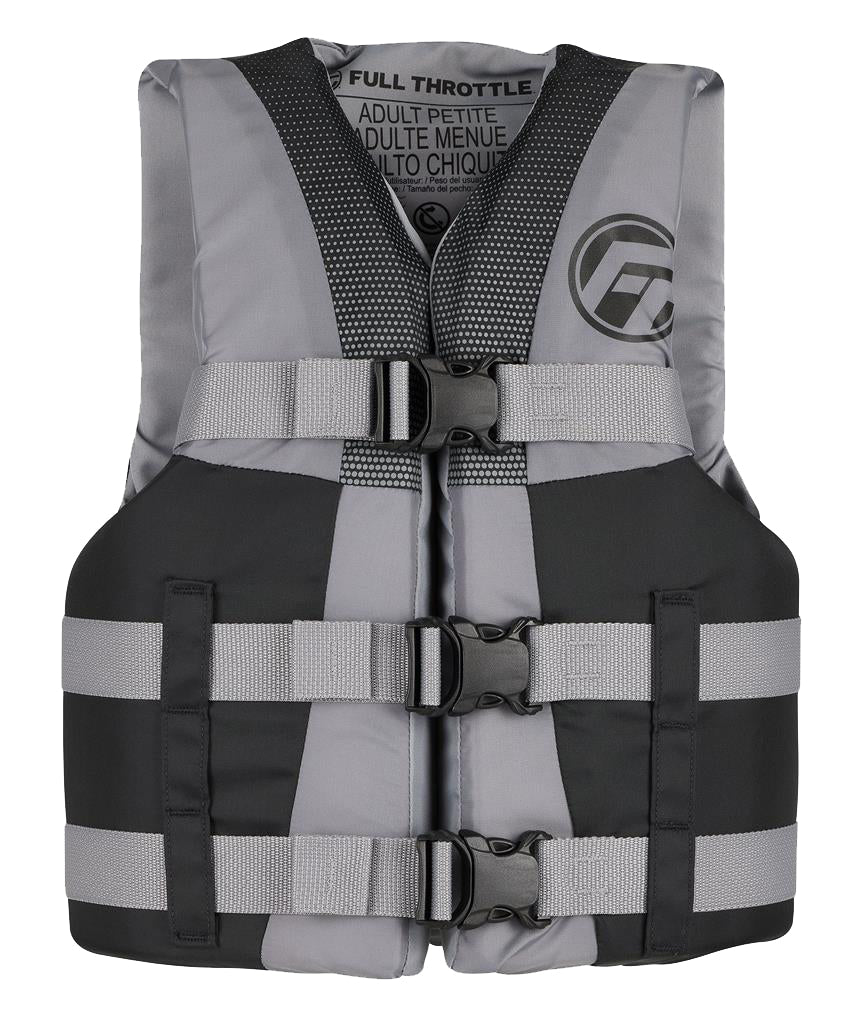 Full Throttle 112200-701-010-22 Teen Nylon Life Jacket -  Gray