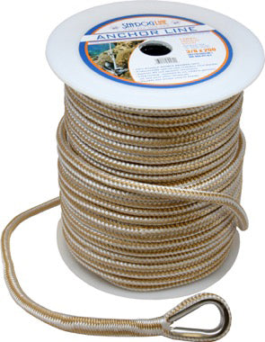 Sea-Dog 302110060G/W-1 Premium Double Braided Nylon Anchor Line - 3/8" x 60', Gold/White