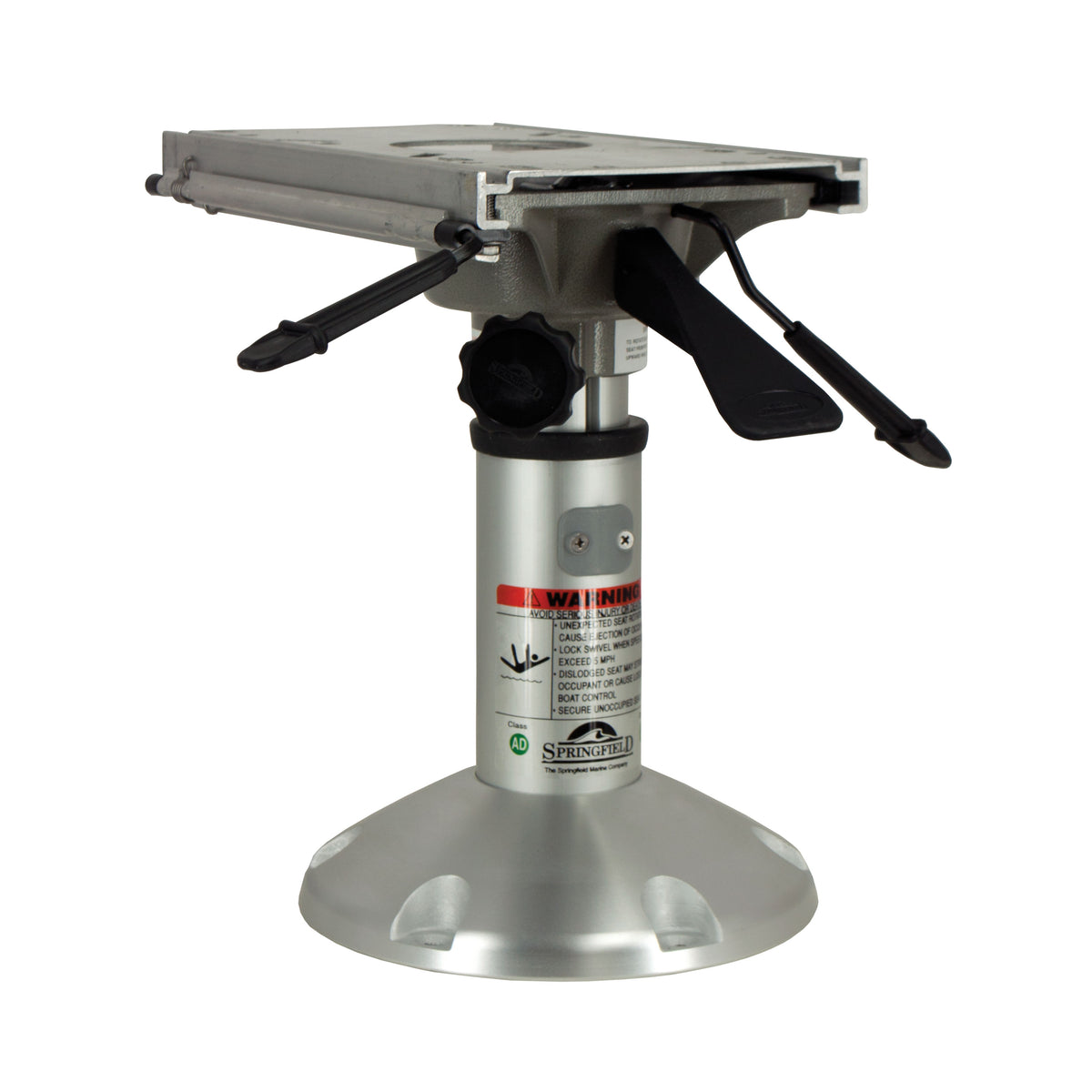 Springfield 1250250-L1 Mainstay Short 2-3/8" Air-Powered Pedestal - 12.5"-15.5", Slide & Swivel